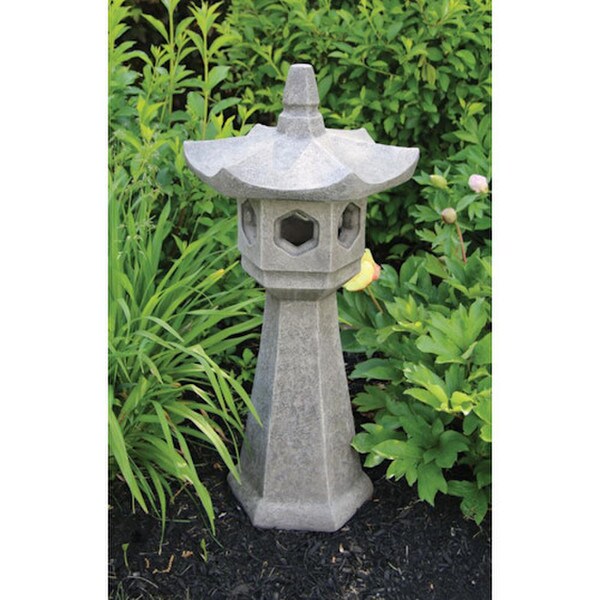 Hexagonal Pagoda Lantern Cement Garden Statue